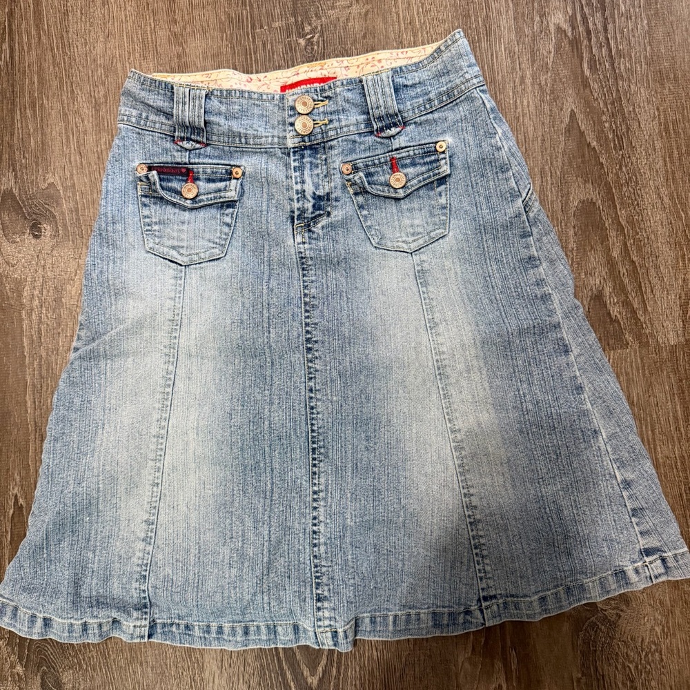 UNIONBAY Light Blue A-Line Denim Skirt